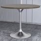 Leisuremod LeisureMod Verve Collection 36 Round Dining Table, Brushed Chrome Base with Dark Maple MDF Top, , large