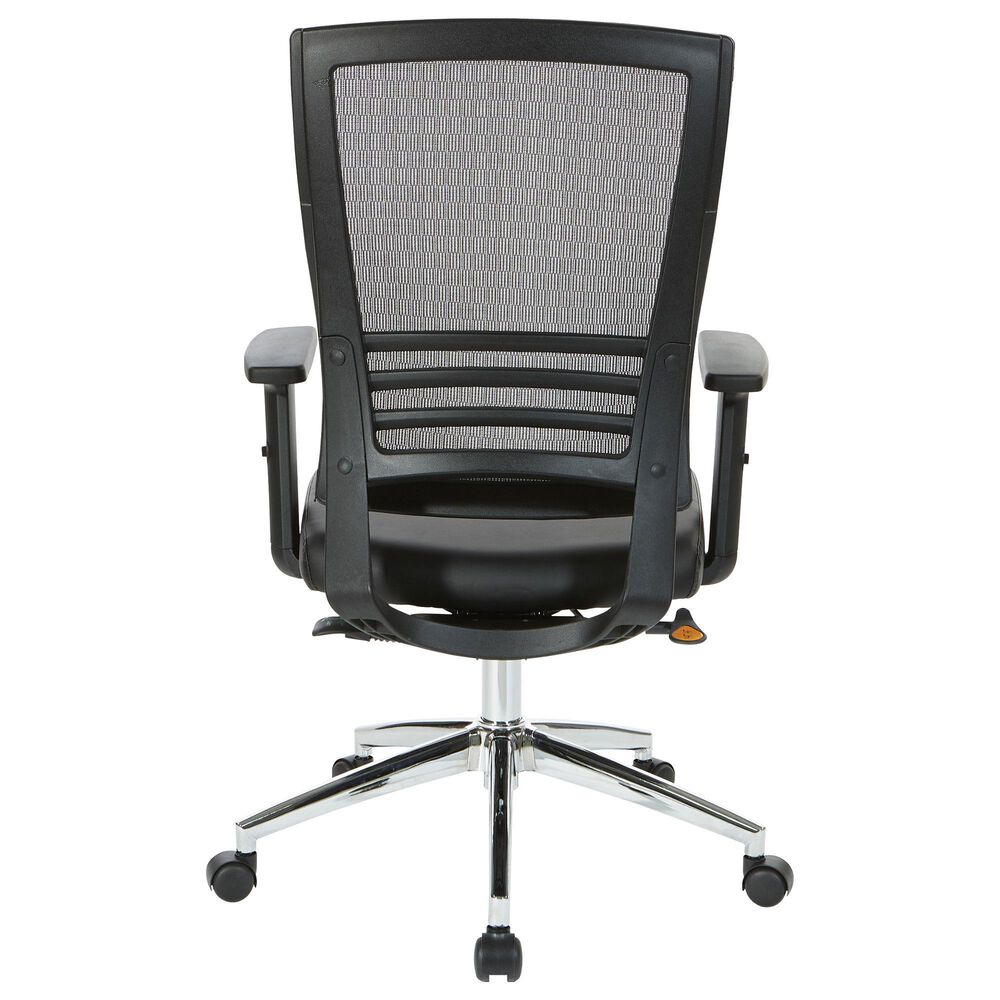 OSP Home Office Chair with Black Cushion with Chrome Finish, , large