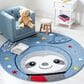 Safavieh Carousel Outer Space 3" Round Blue and Grey Kids Area Rug, , large