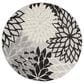 Nourison Aloha Floral 4" Round Black and White Indoor/Outdoor Area Rug, , large