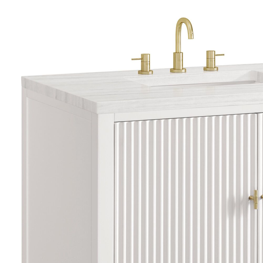James Martin Vanities Myrrin 36&quot; Vanity in Bright White with 3 cm Arctic Fall Solid Surface Top, , large