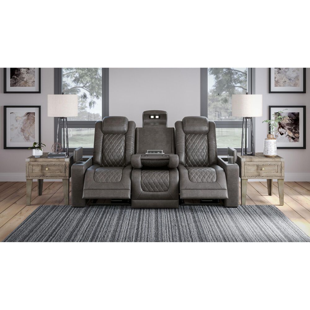 Signature Design by Ashley HyllMont Dual Power Reclining Console Sofa