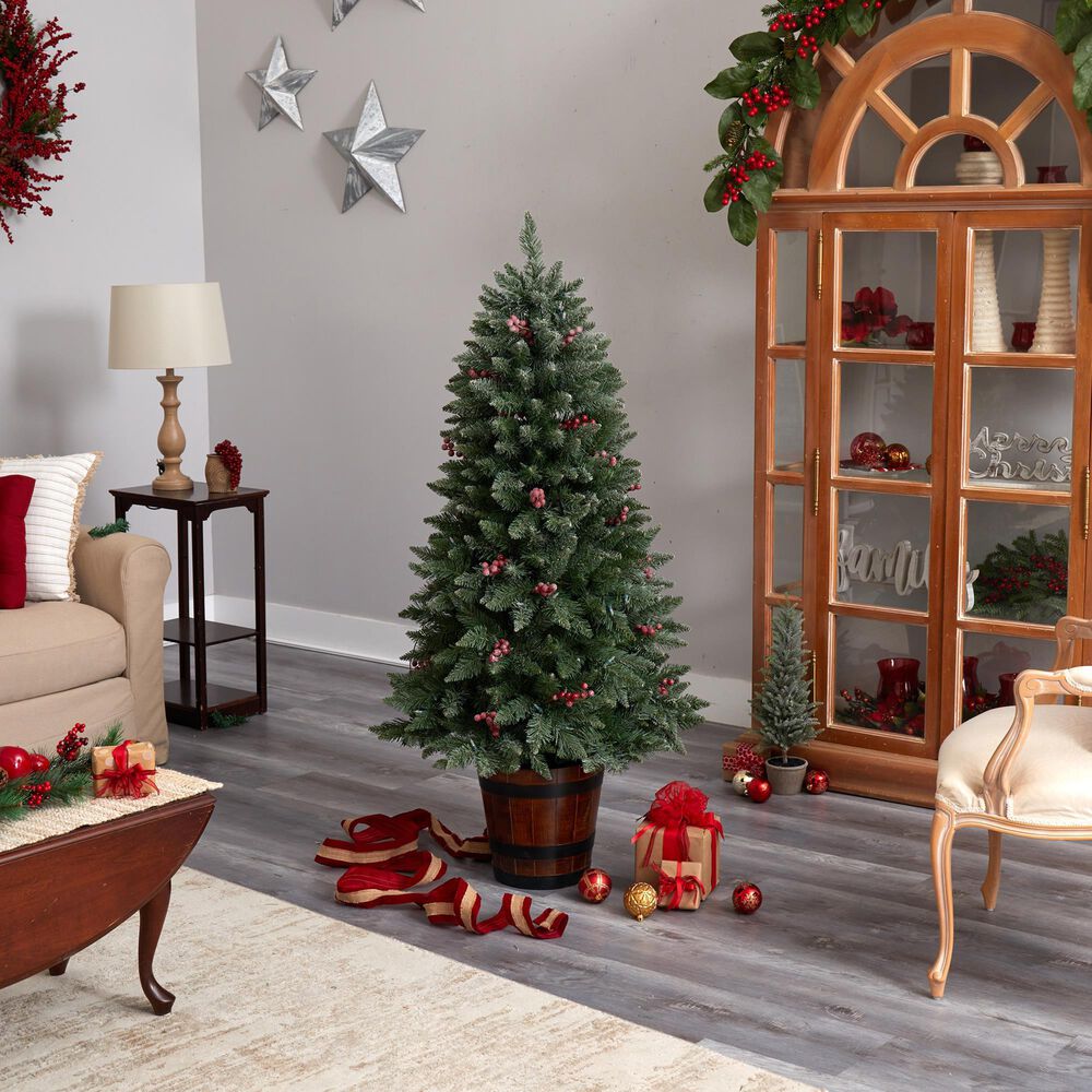 Nearly Natural Inc 5' Frosted Colorado Aspen Christmas Tree with 200