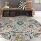 Amer Rugs Montana Transitional 7"6" Round Ivory and Orange Area Rug, , large