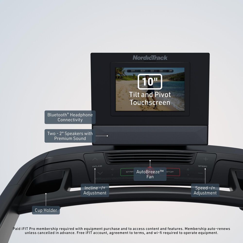 NordicTrack T Series 10 Folding Treadmill with iFIT, , large