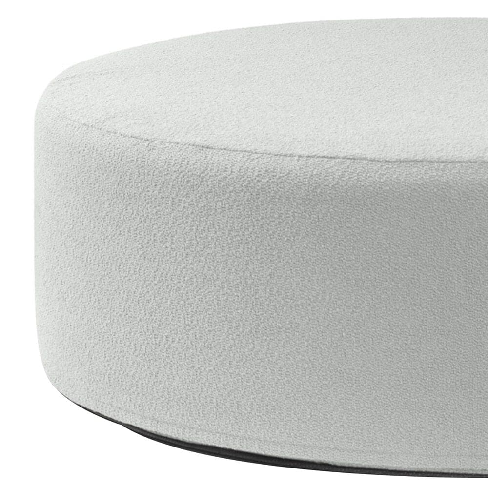 Jaxx Candler Round Ottoman in Silver, , large