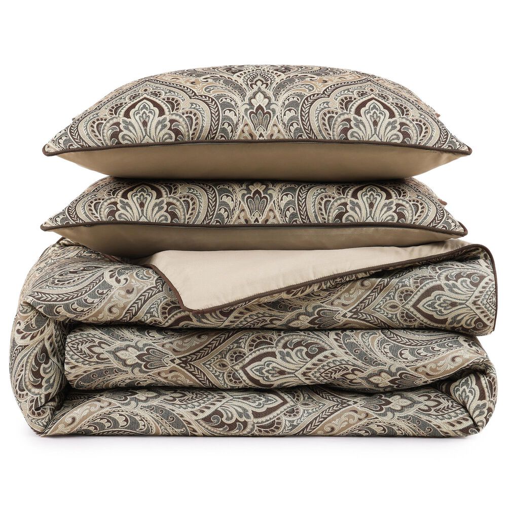 J. Queen New York Maren 3-Piece King/Cal King Comforter Set in Gold, Beige and Chocolate, , large