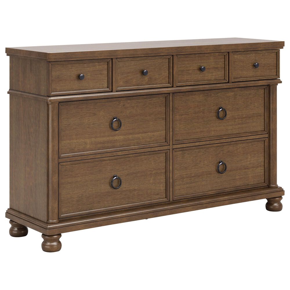Ashley Rowlenstown Queen Poster Bed with Dresser, Chest, and Two Nightstands in Brown, , large