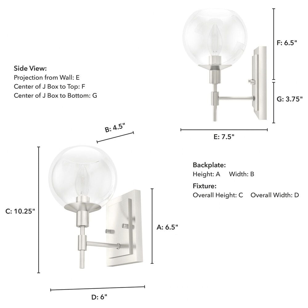Hunter Xidane 1-Light Wall Sconce in Brushed Nickel, , large