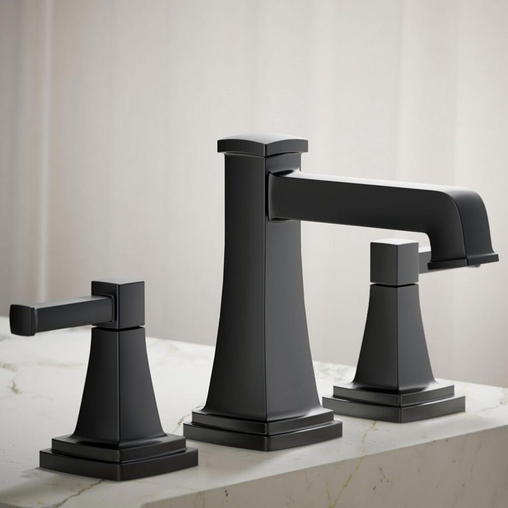 Kohler Riff Widespread Bathroom Sink Faucet in Matte Black, , large