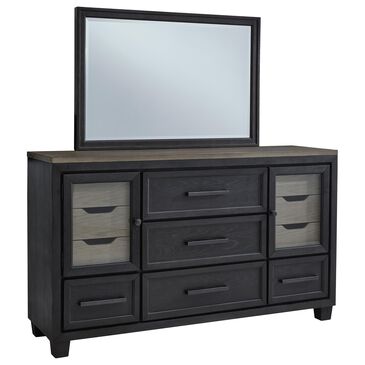 Millenium Foyland 11-Drawer Dresser and Mirror in Black and Brown, , large