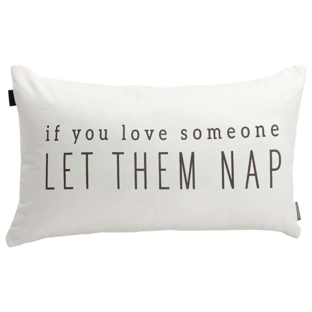 Demdaco Men"s Gifts Let Them Nap 12" x 21" Lumbar Throw Pillow in Off White, , large