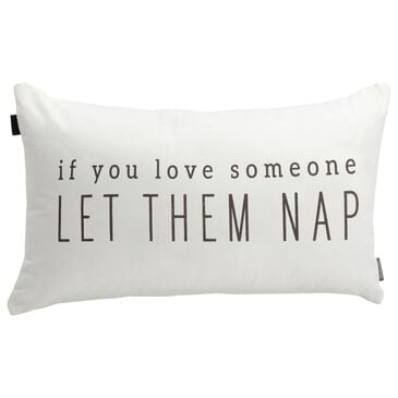 Demdaco Men"s Gifts Let Them Nap 12" x 21" Lumbar Throw Pillow in Off White, , large