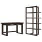 Ashley Breckington 2-Piece Desk and Bookcase Set in Dark Brown, , large