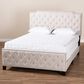 Baxton Studio Marion Full Panel Bed with Beige Upholstered in Black, , large