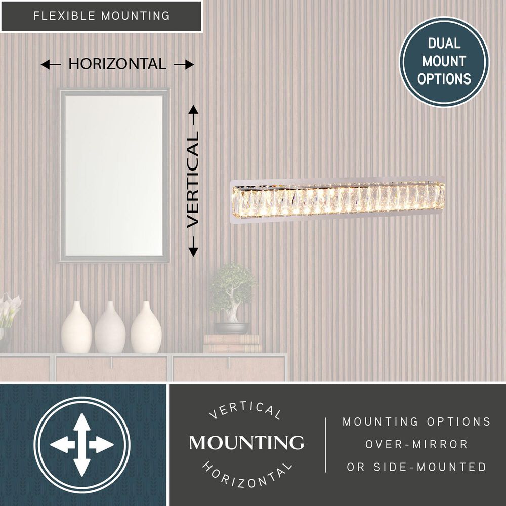 Vaxcel Melrose 1-Light Bathroom Vanity with LED Light in Chrome, , large