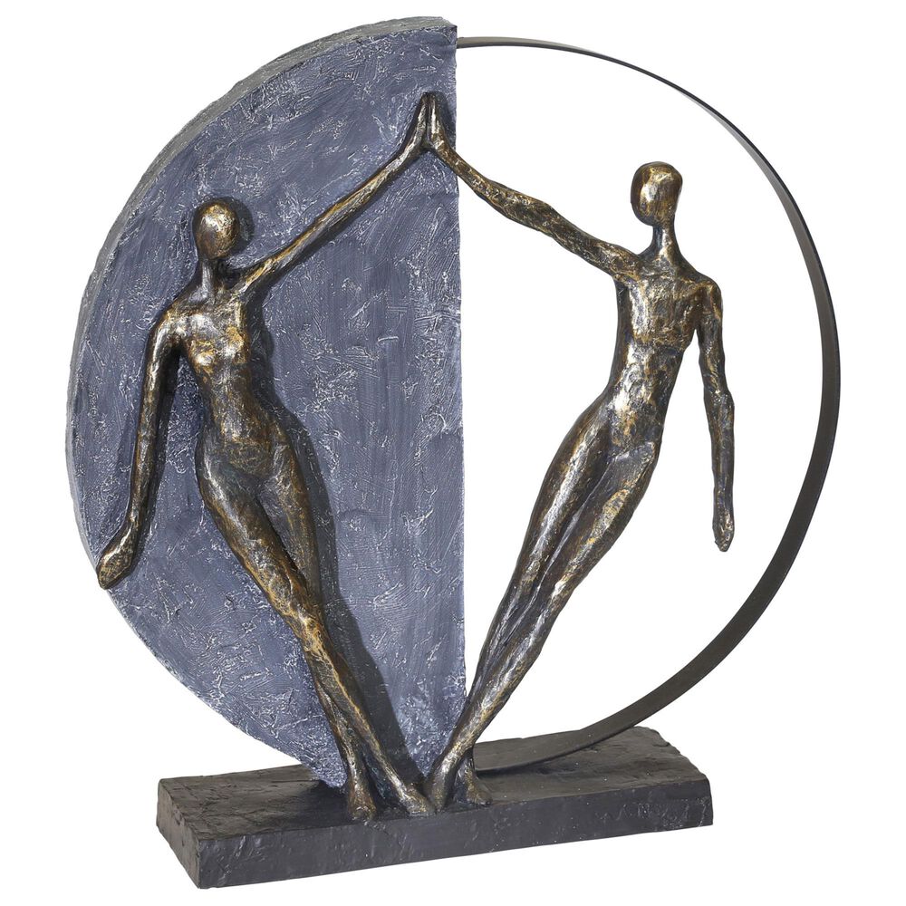 Sagebrook Home 15" Couple Sculpture in Bronze and Copper, , large