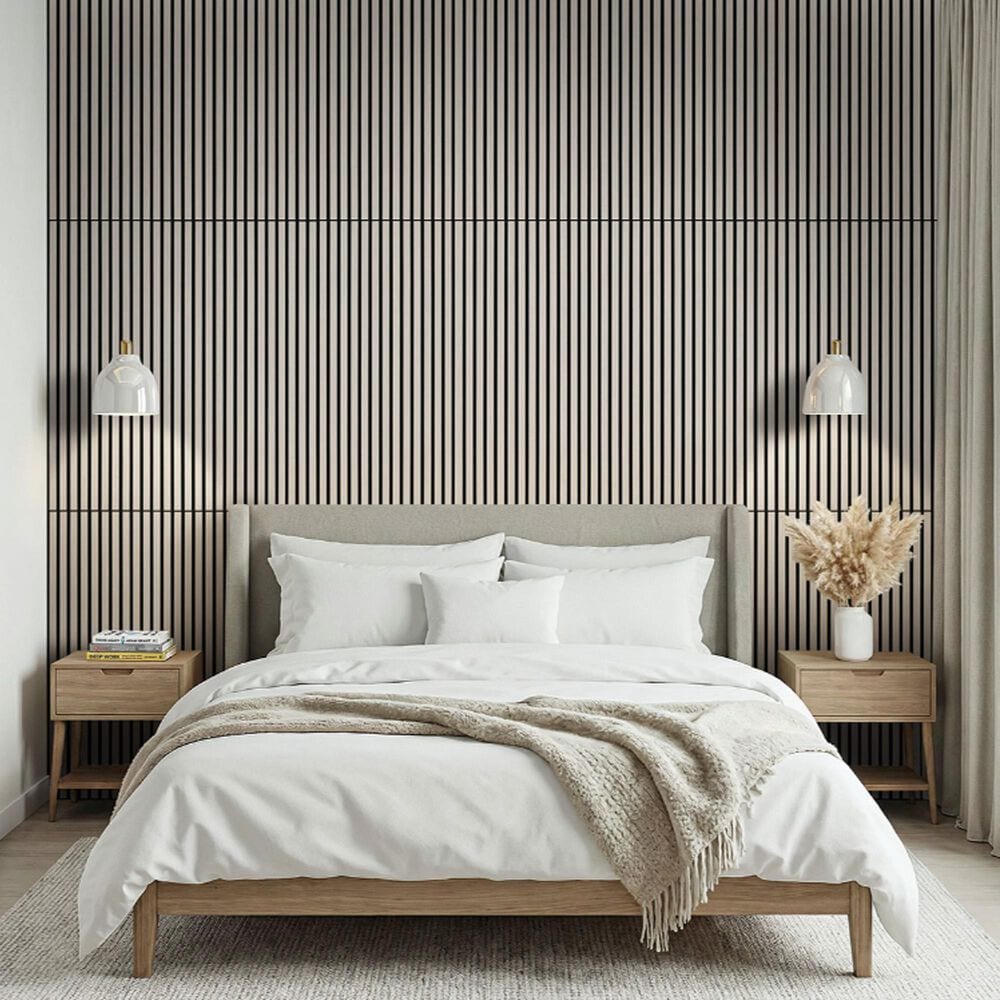 MS International Sonowood Fog 24" x 48" Acoustic Wood Slat Panels, , large