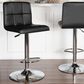 Parkerville Furniture Line Quilted Back Adjustable Swivel Bar Stool in Chrome and Black, , large