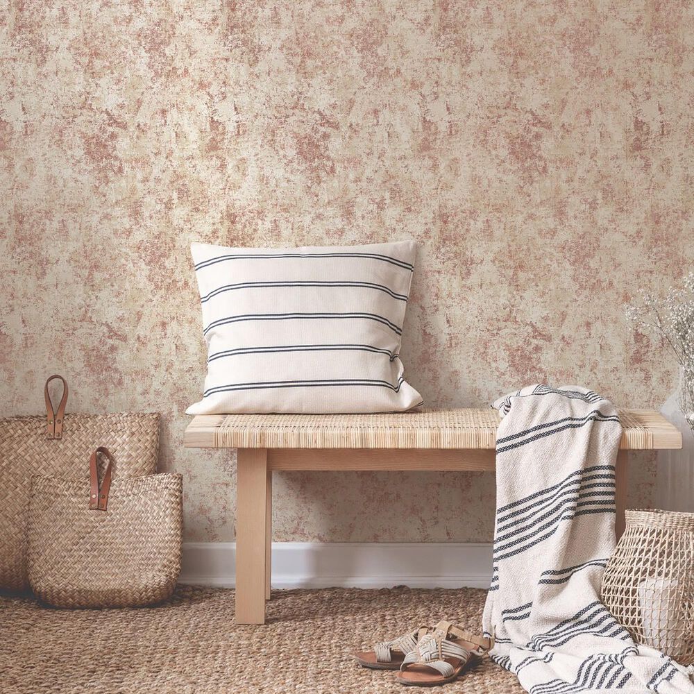 Tempaper Distressed Gold Leaf Rose Peel and Stick Wallpaper, , large