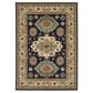 Oriental Weavers Lilihan Medallion Border 2" x 6" Navy Runner, , large