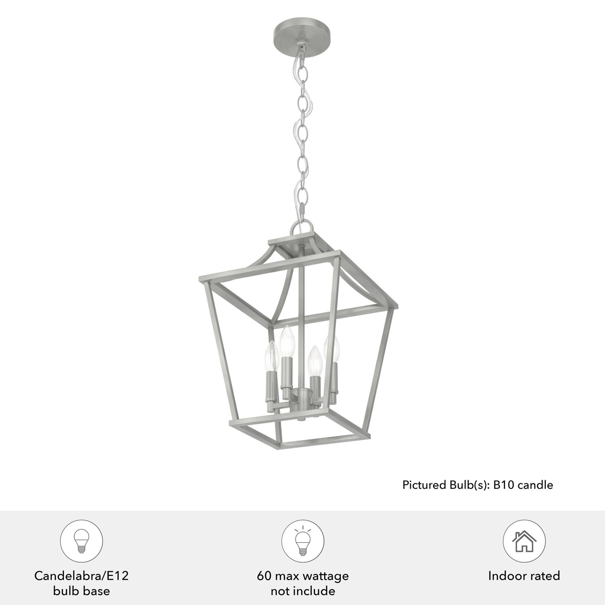 Hunter Laurel Ridge 12 4 Light Lantern Pendant in Brushed Nickel NFM