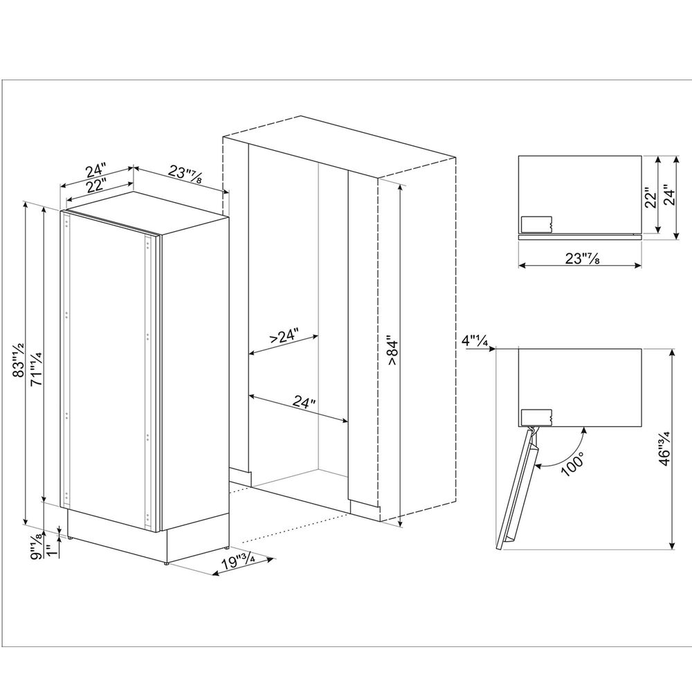 SMEG 12.43 Cu. Ft. Universal Wine Cooler Column in Panel Ready, , large