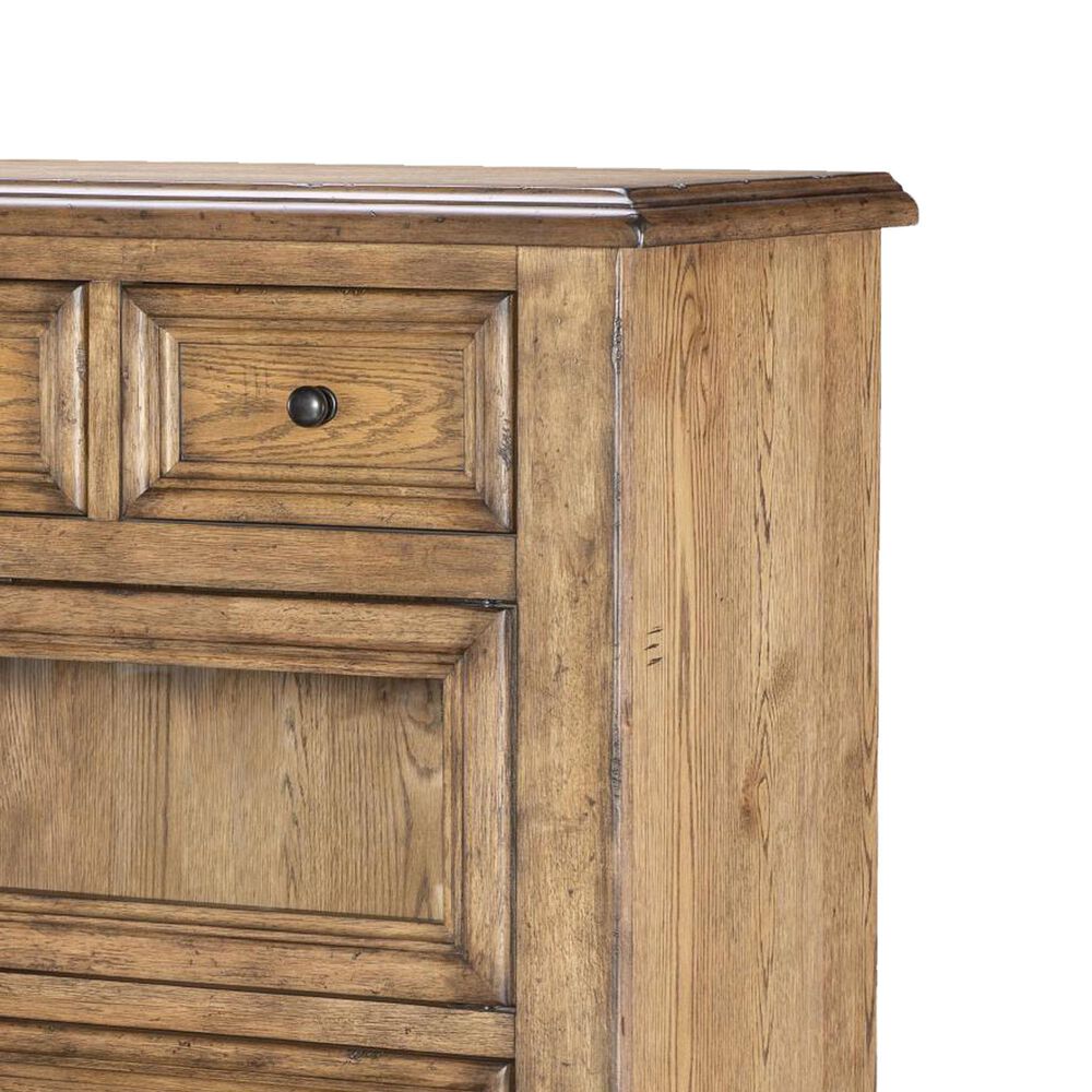 Country Living Vintage Market Glass Door 6-Drawer Chest in Barnwood Oak, , large