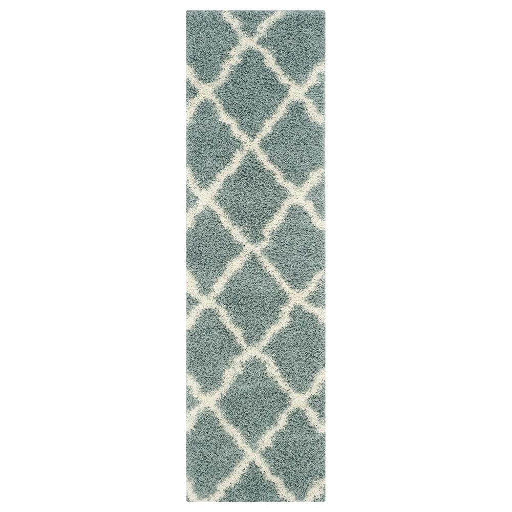 Safavieh Dallas Shag SGD257C-28 2"3" x 8" Seafoam/Ivory Runner, , large