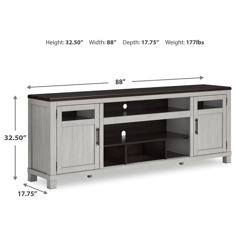 Ashley Darborn 88" XL TV Stand in Light Gray and Brown Cherry, , large