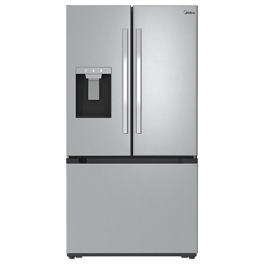 Midea 4-Piece Kitchen Package with 29.3 Cu. Ft. French Door Refrigerator and 6.3 Cu. Ft. Electric Range in Stainless Steel, , large