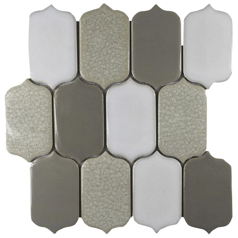Soci Chateau Alabaster 11.81" x 11.02" Ceramic Mosaics Sheet, , large