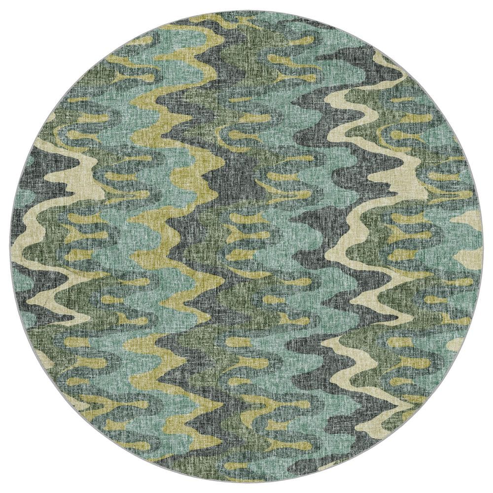 Dalyn Rug Company Lorenzo LN6 Teal 8" Round Area Rug, , large