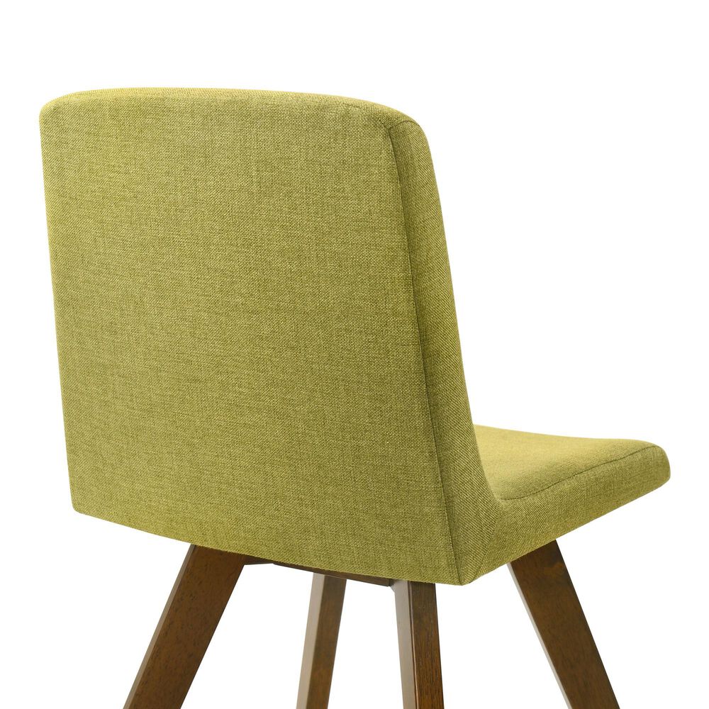 Armen Living Gina Side Chair with Olive Green Upholstery in Warm Walnut (Set of 4), , large
