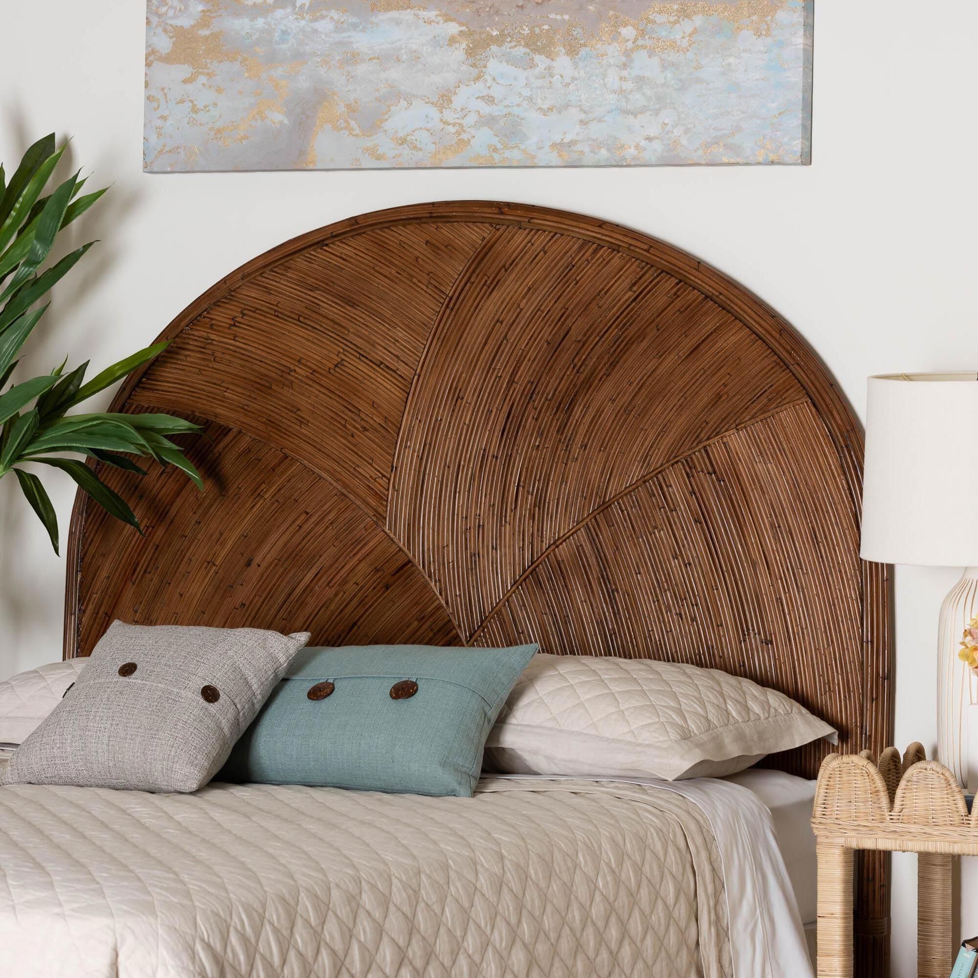 Baxton Studio Seana Queen Panel Headboard in Dark Brown