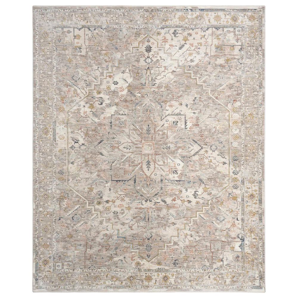 Nourison Antique Fusion ANF02 Ivory and Multicolor 5"3" x 7"10" Area Rug, , large