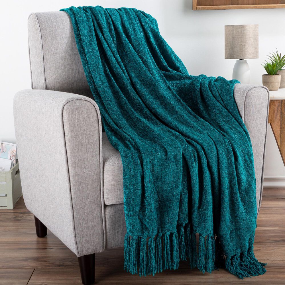 Timberlake LHC 60&quot; x 70&quot; Ultra Soft Chenille Throw in Lagoon Teal, , large