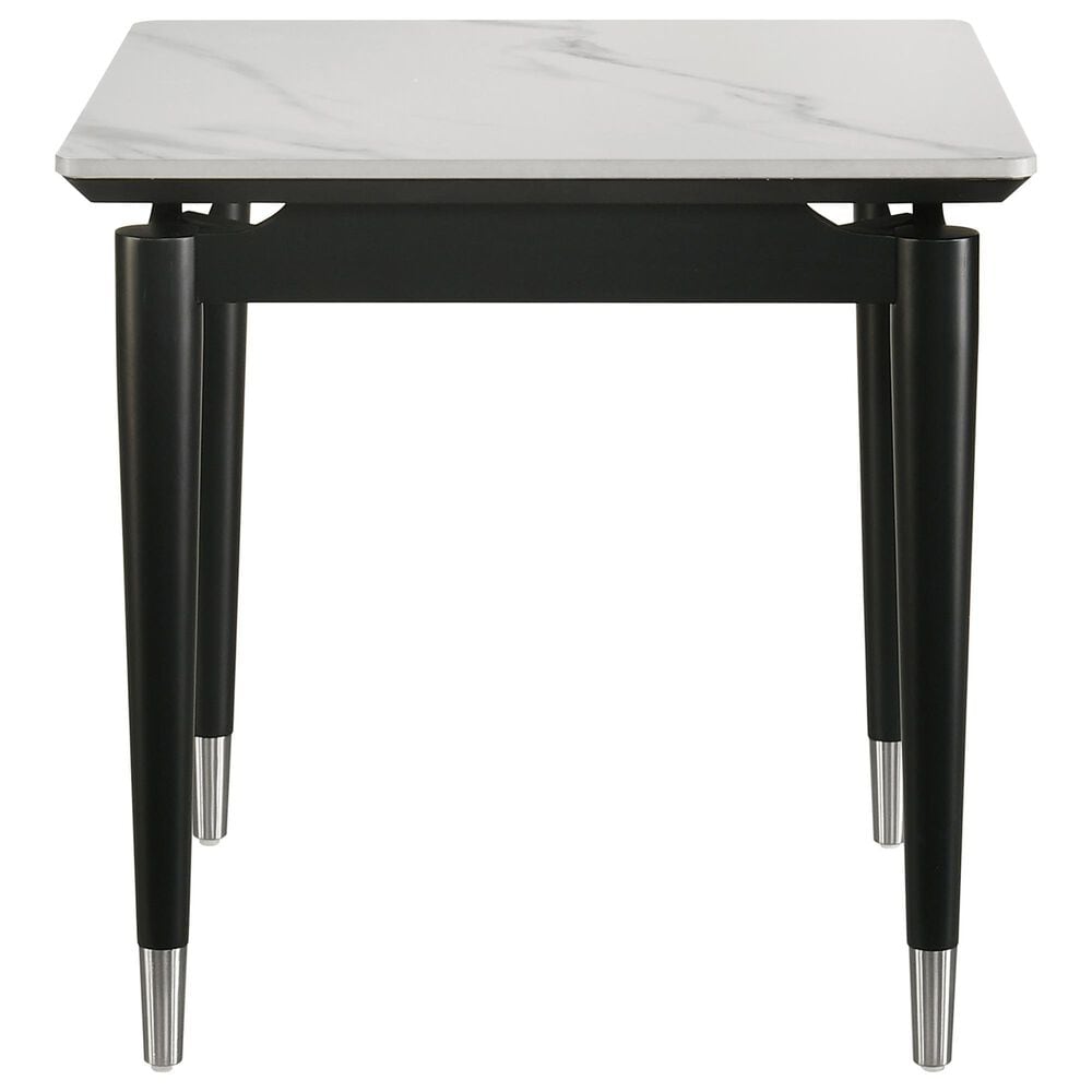 Furniture of America Kalor End Table in Black, White and Silver, , large