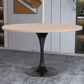 Leisuremod LeisureMod Verve Collection 48 Round Dining Table, Black Base with Light Natural Wood MDF Top, , large