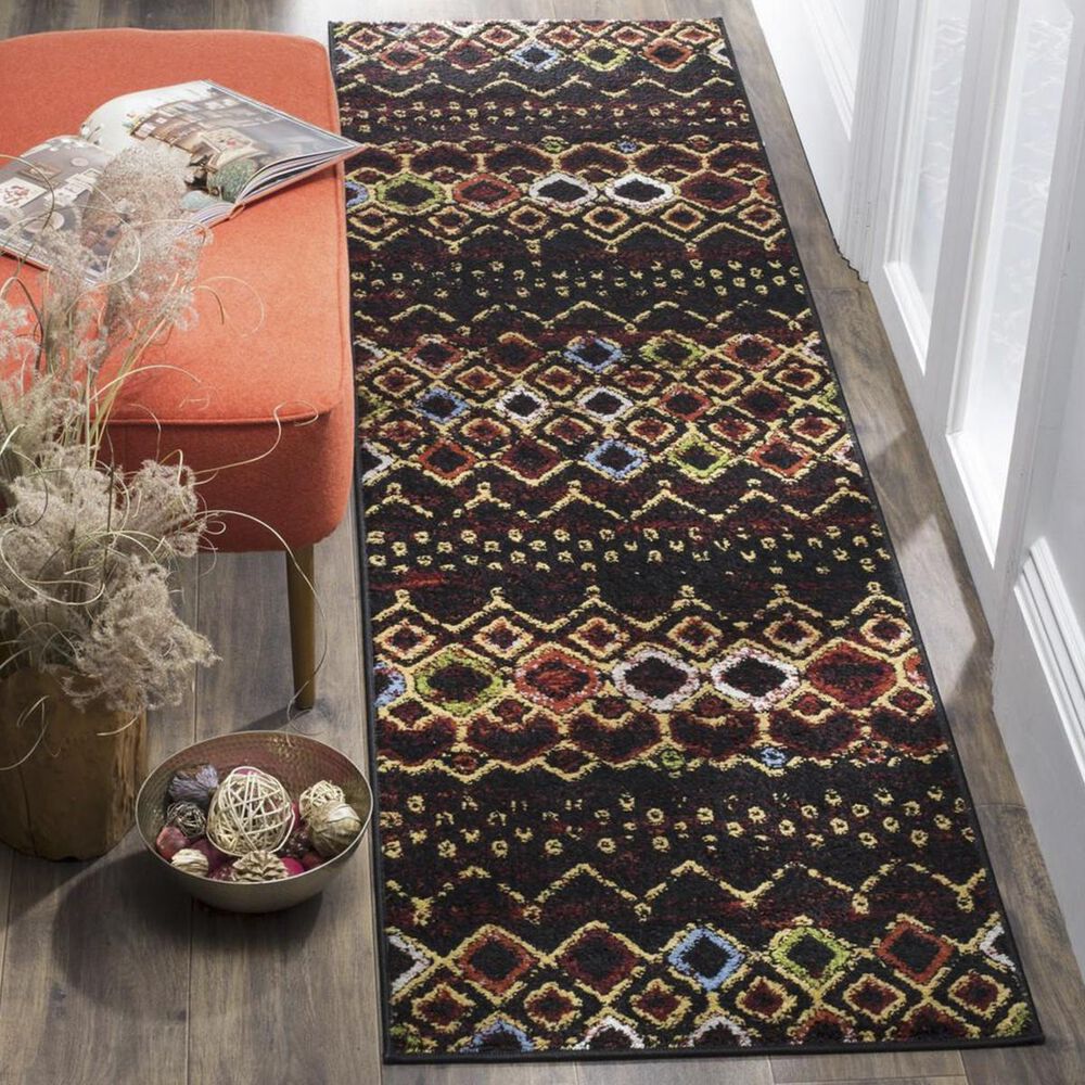 Safavieh Amsterdam AMS108P 2&#39;3&quot; x 12&#39; Black Runner, , large