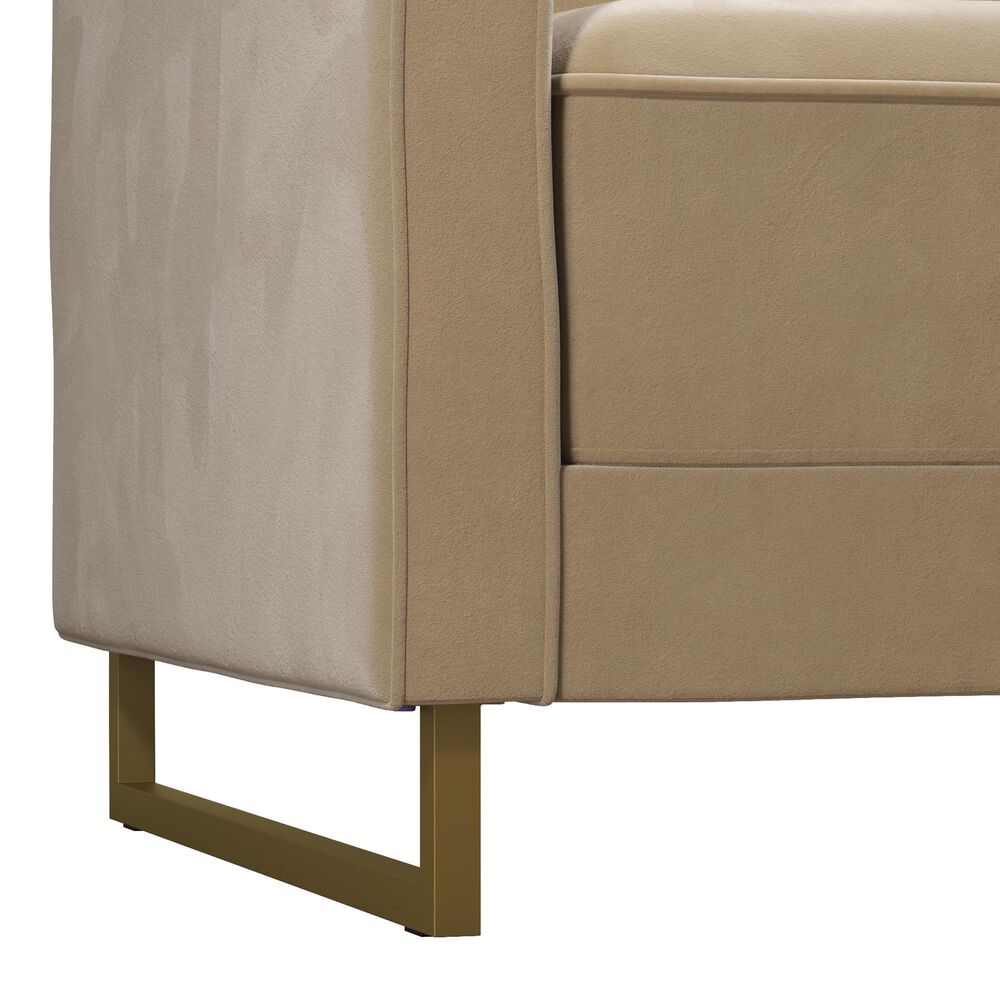 Novogratz Skylar Futon in Ivory Velvet, , large