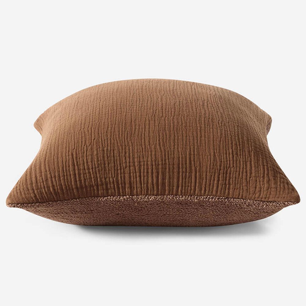 Sunday Citizen Snug Muslin 20&quot; Square Throw Pillow in Chestnut, , large
