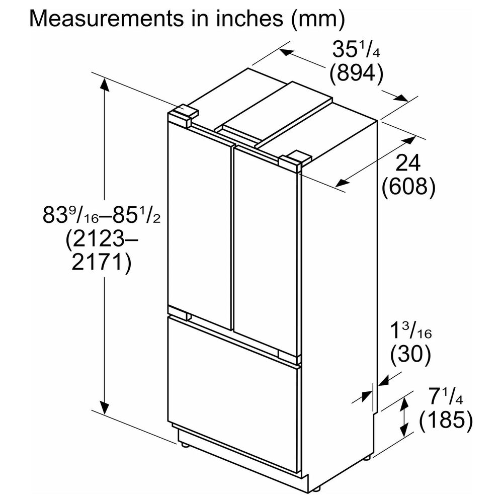 Bosch Benchmark 20.1 Cu. Ft. Built-in Bottom Freezer Refrigerator in Panel Ready, , large