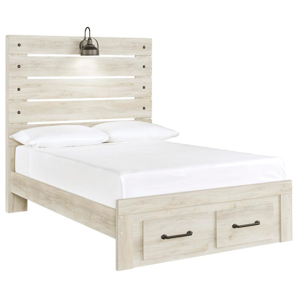 Ashley Cambeck Full Panel Bed with 2 Storage Drawers in Whitewash, , large
