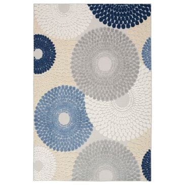 Nourison Aloha ALH29 5"3" x 7"5" Blue and Grey Indoor/Outdoor Area Rug, , large