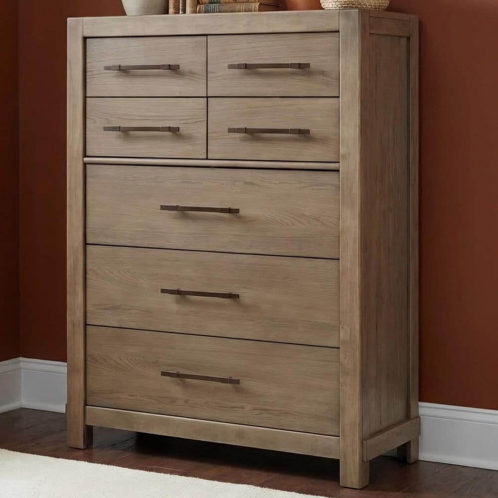 Urban Home 7 Drawer Contemporary Chest in Brown, , large