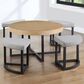 Steve Silver Furniture Magnolia Nesting Coffee Table with 4 Stools in Sand and Black, , large