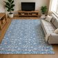 Dalyn Rug Company Soft Essentials Floral Denim 10" x 14" Indoor/Outdoor Area Rug, , large