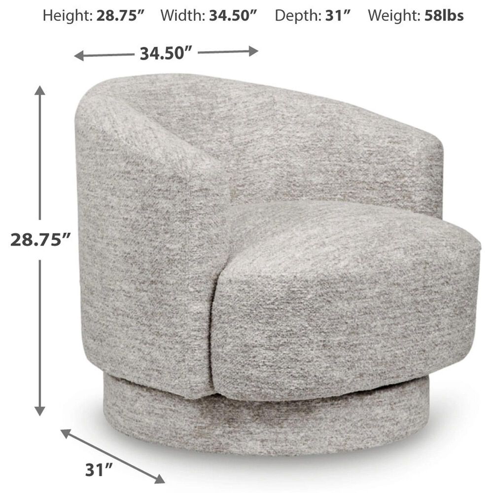 Ashley Wardsor Swivel Accent Chair in Stone, , large