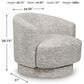 Ashley Wardsor Swivel Accent Chair in Stone, , large